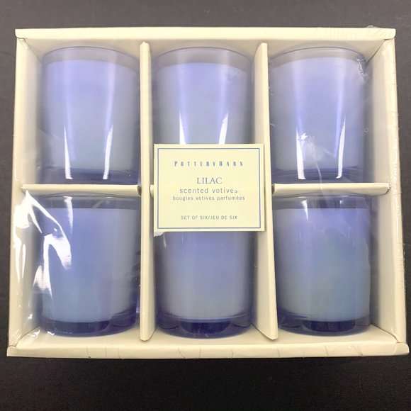 Pottery Barn Lilac Scented Votive Candles set of 6